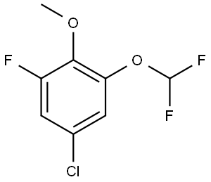 5-Chloro-1-(difluoromethoxy)-3-fluoro-2-methoxybenzene 结构式