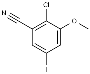 2-Chloro-5-iodo-3-methoxybenzonitrile 结构式