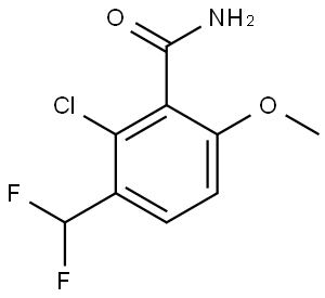 2-Chloro-3-(difluoromethyl)-6-methoxybenzamide 结构式