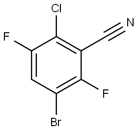 3-Bromo-6-chloro-2,5-difluorobenzonitrile 结构式