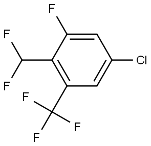 5-Chloro-2-(difluoromethyl)-1-fluoro-3-(trifluoromethyl)benzene 结构式