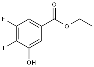 Ethyl 3-fluoro-5-hydroxy-4-iodobenzoate 结构式