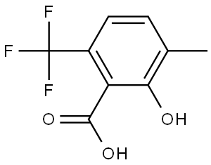 2-Hydroxy-3-methyl-6-(trifluoromethyl)benzoic acid 结构式