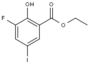 Ethyl 3-fluoro-2-hydroxy-5-iodobenzoate 结构式