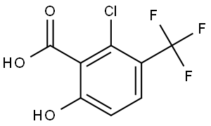 2-Chloro-6-hydroxy-3-(trifluoromethyl)benzoic acid 结构式