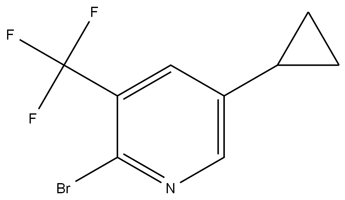 2-Bromo-5-cyclopropyl-3-(trifluoromethyl)pyridine 结构式