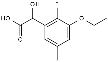3-Ethoxy-2-fluoro-α-hydroxy-5-methylbenzeneacetic acid 结构式