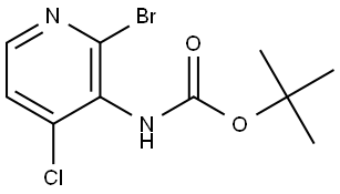 2-溴-4-氯-N-BOC-吡啶-3-胺 结构式