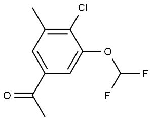 1-[4-Chloro-3-(difluoromethoxy)-5-methylphenyl]ethanone 结构式