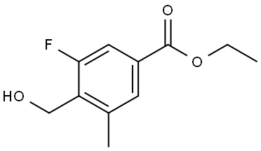 Ethyl 3-fluoro-4-(hydroxymethyl)-5-methylbenzoate 结构式