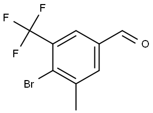 4-Bromo-3-methyl-5-(trifluoromethyl)benzaldehyde 结构式