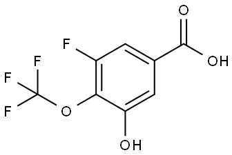 3-Fluoro-5-hydroxy-4-(trifluoromethoxy)benzoic acid 结构式