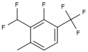 2-(Difluoromethyl)-3-fluoro-1-methyl-4-(trifluoromethyl)benzene 结构式