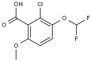 2-Chloro-3-(difluoromethoxy)-6-methoxybenzoic acid 结构式