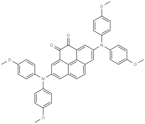 2,7-BIS(BIS(4-METHOXYPHENYL)AMINO)PYRENE-4,5-DIONE 结构式