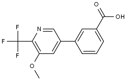 3-[5-Methoxy-6-(trifluoromethyl)-3-pyridinyl]benzoic acid 结构式