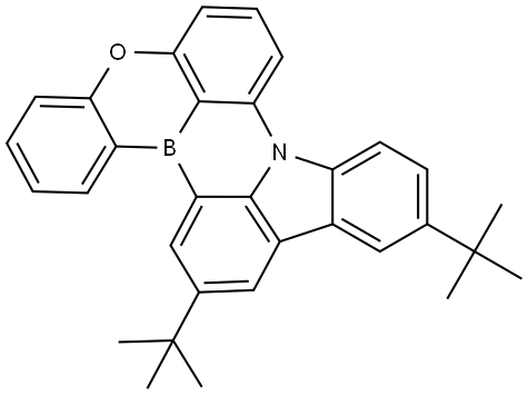 11,14-二叔丁基-5-氧-8B-氮-15B-硼苯并[A]萘并[1,2,3-HI]亚蒽 结构式