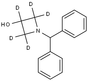 1-benzhydrylazetidin-2,2,3,4,4-d5-3-ol 结构式