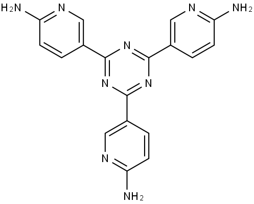 5,5',5'-(1,3,5-三嗪-2,4,6-三基)三(吡啶-2-胺) 结构式