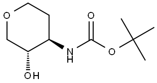 N-[(3S,4R)-3-羟基四氢吡喃-4-基]氨基甲酸叔丁酯 结构式