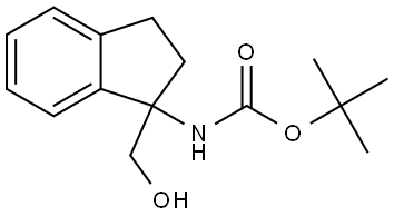 tert-butyl (1-(hydroxymethyl)-2,3-dihydro-1H-inden-1-yl)carbamate 结构式