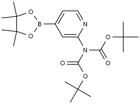 Imidodicarbonic acid, 2-[4-(4,4,5,5-tetramethyl-1,3,2-dioxaborolan-2-yl)-2-pyridinyl]-, 1,3-bis(1,1-dimethylethyl) ester 结构式