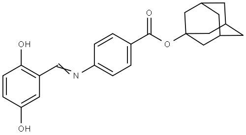 Benzoic acid, 4-[[(2,5-dihydroxyphenyl)methylene]amino]-, tricyclo[3.3.1.13,7]dec-1-yl ester 结构式