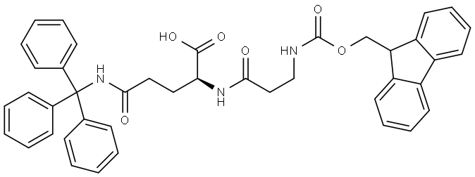 Fmoc-β-Ala-Gln(Trt)-OH 结构式