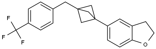 2,3-Dihydro-5-[3-[[4-(trifluoromethyl)phenyl]methyl]bicyclo[1.1.1]pent-1-yl]benz… 结构式