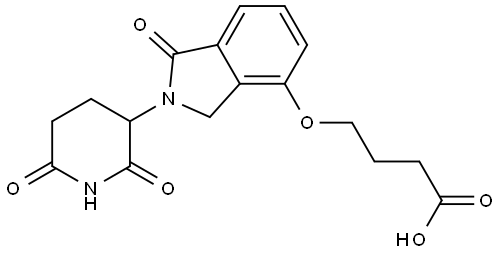 4-((2-(2,6-二氧代哌啶-3-基)-1-氧代异吲哚-4-基)氧基)丁酸 结构式