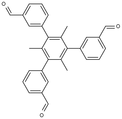 5'-(3-甲酰基苯基)-2',4',6'-三甲基-[1,1':3',1'-三苯基]-3,3'-二甲醛 结构式