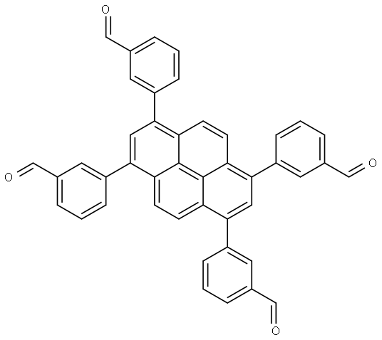 3,3',3'',3'''-(芘-1,3,6,8-四基)四苯甲醛 结构式