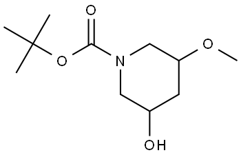3-羟基-5-甲氧基哌啶-1-甲酸叔丁酯 结构式