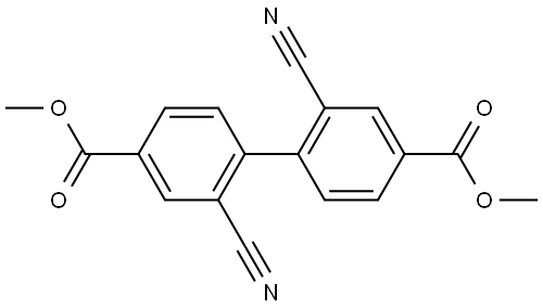 dimethyl 2,2'-dicyano-[1,1'-biphenyl]-4,4'-dicarboxylate 结构式
