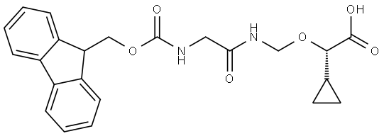 (S)-10-环丙基-1-(9H-芴-9-基)-3,6-二氧代-2,9-二氧环-4,7-二氮杂十二烷-11-油酸 结构式