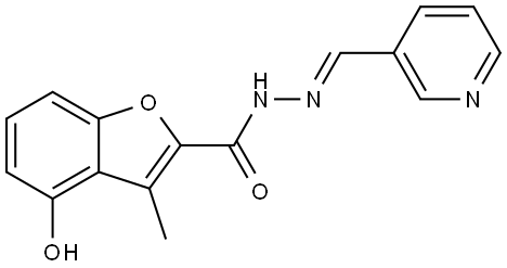 4-Hydroxy-3-methyl-2-benzofurancarboxylic acid (2E)-2-(3-pyridinylmethylene)hydr... 结构式