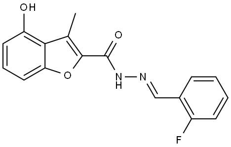 4-Hydroxy-3-methyl-2-benzofurancarboxylic acid (2E)-2-[(2-fluorophenyl)methylene... 结构式