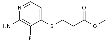 methyl 3-((2-amino-3-fluoropyridin-4-yl)thio)propanoate 结构式