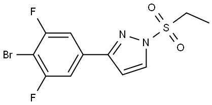 3-(4-Bromo-3,5-difluorophenyl)-1-(ethylsulfonyl)-1H-pyrazole 结构式