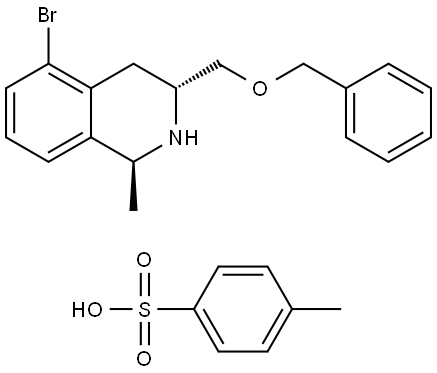 Isoquinoline, 5-bromo-1,2,3,4-tetrahydro-1-methyl-3-[(phenylmethoxy)methyl]-, (1S,3R)-, compd. with 4-methylbenzenesulfonate (1:1) 结构式