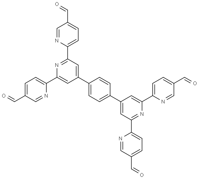 4',4''''-(1,4-亚苯基)双(([2,2':6',2''-三联吡啶]-5,5''-二甲醛) 结构式