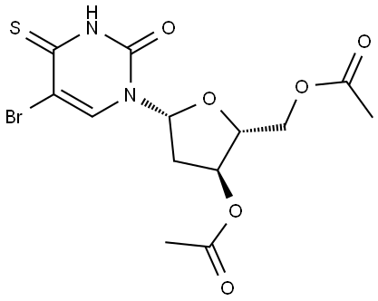 URIDINE,2'-DEOXY-5-BROMO-4-THIO-,3'5'-DIACETATE 结构式