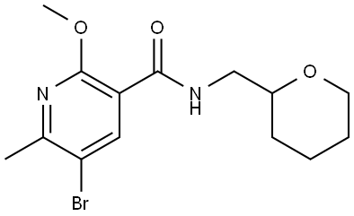 5-Bromo-2-methoxy-6-methyl-N-[(tetrahydro-2H-pyran-2-yl)methyl]-3-pyridinecar... 结构式