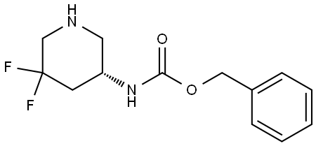 benzyl (R)-(5,5-difluoropiperidin-3-yl)carbamate 结构式