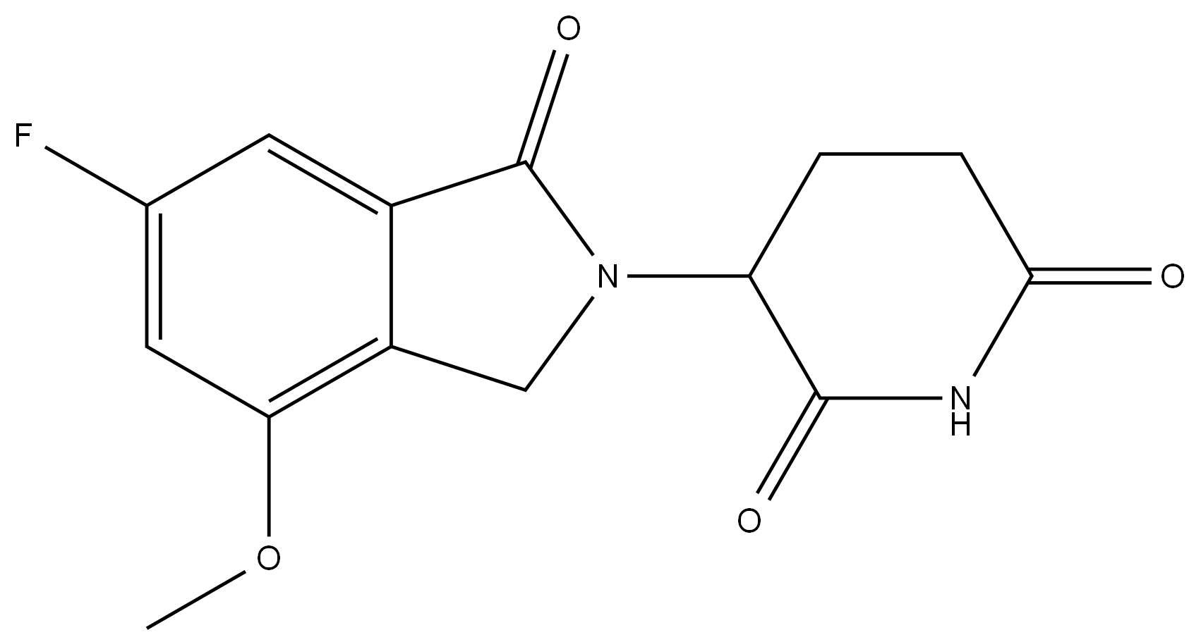 3-(6-fluoro-4-methoxy-1-oxoisoindolin-2-yl)piperidine-2,6-dione 结构式