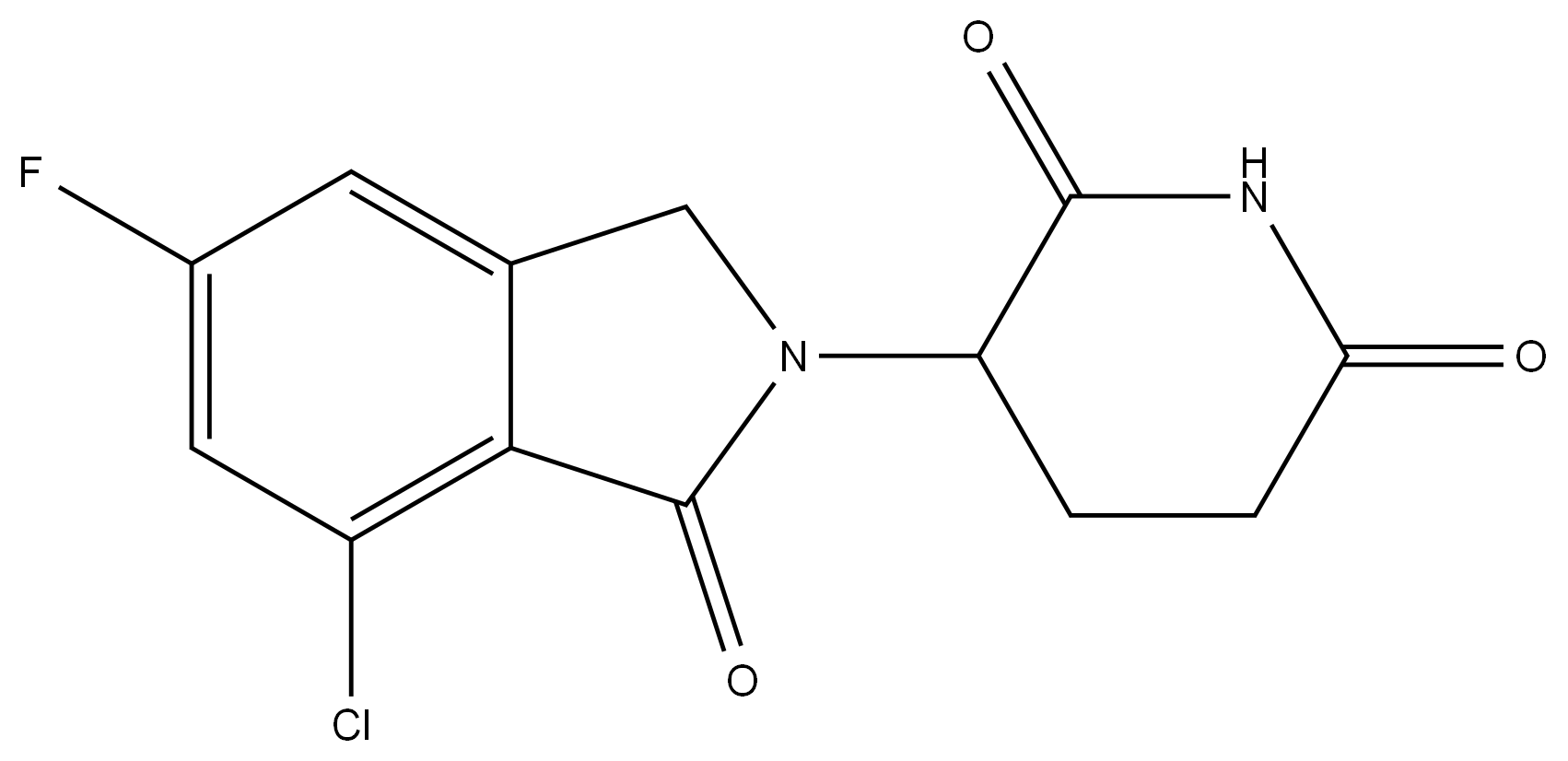 3-(7-chloro-5-fluoro-1-oxoisoindolin-2-yl)piperidine-2,6-dione 结构式