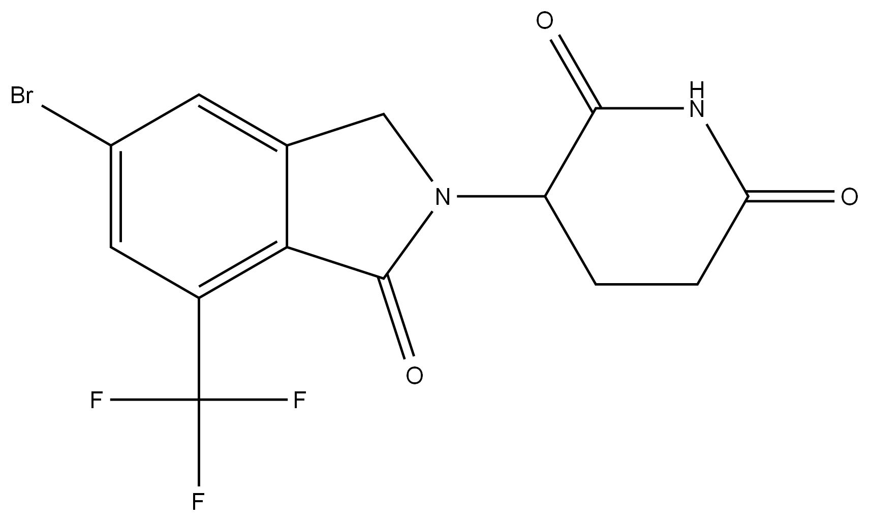 3-(5-bromo-1-oxo-7-(trifluoromethyl)isoindolin-2-yl)piperidine-2,6-dione 结构式