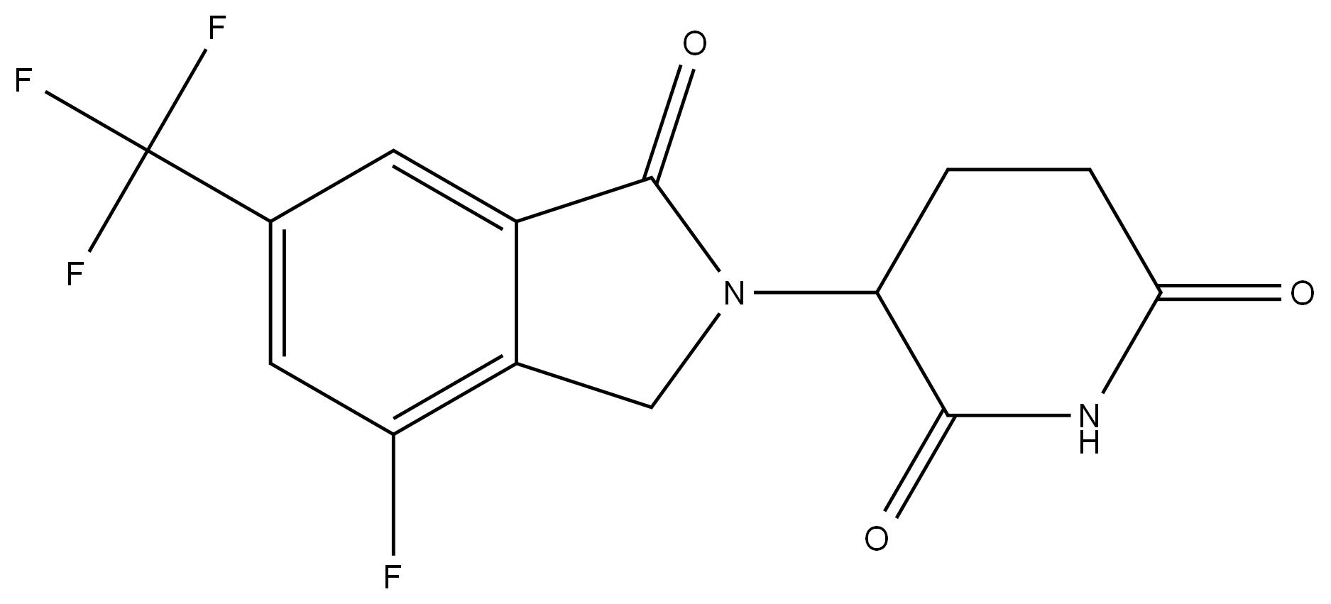 3-(4-fluoro-1-oxo-6-(trifluoromethyl)isoindolin-2-yl)piperidine-2,6-dione 结构式
