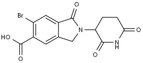 6-bromo-2-(2,6-dioxopiperidin-3-yl)-1-oxoisoindoline-5-carboxylic acid 结构式