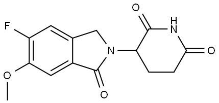 3-(5-fluoro-6-methoxy-1-oxoisoindolin-2-yl)piperidine-2,6-dione 结构式